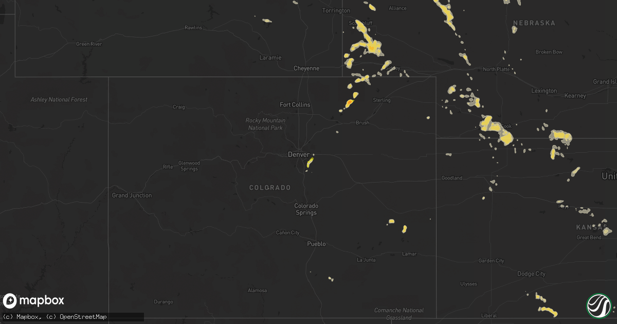 Hail map on July 16, 2018