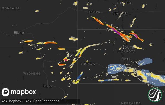 Hail map preview on 07-16-2019