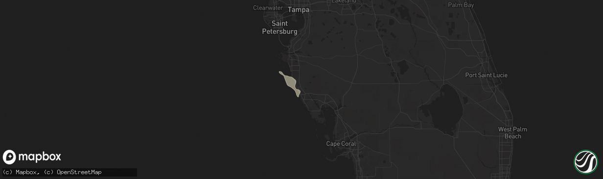 Hail map in Nokomis, FL on July 16, 2020