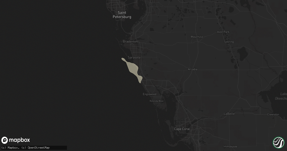 Hail map in Nokomis, FL on July 16, 2020