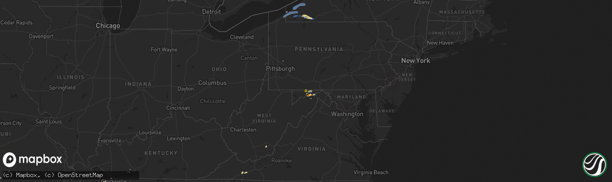 Hail map on July 16, 2020