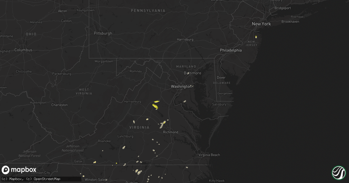 Hail map in Maryland on July 16, 2022