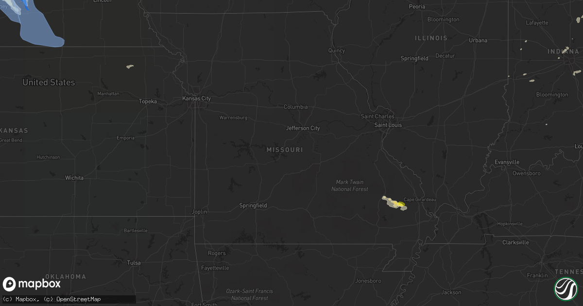 Hail map in Missouri on July 16, 2022