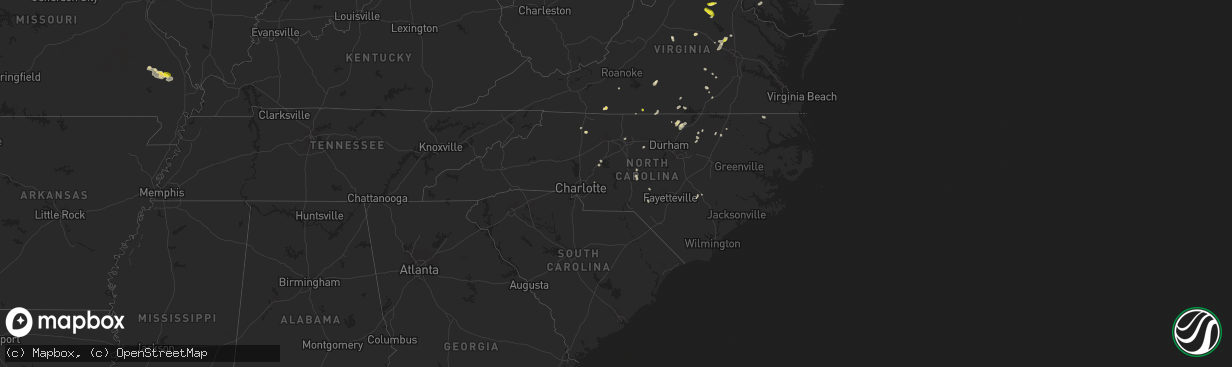 Hail map in North Carolina on July 16, 2022