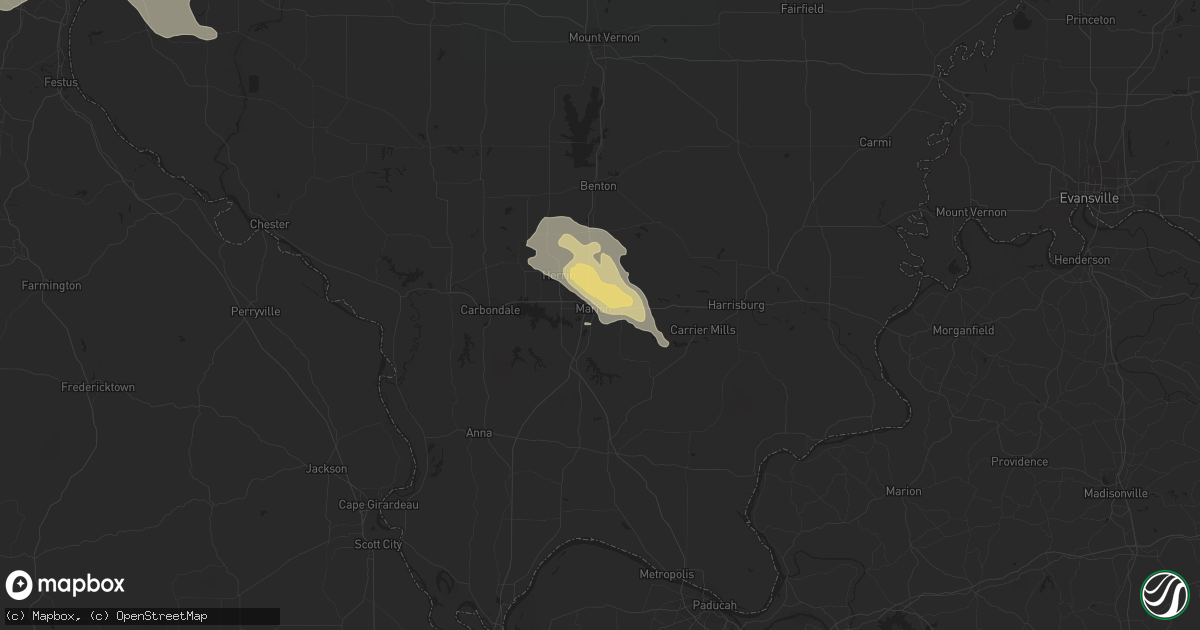 Hail map in Marion, IL on July 16, 2023