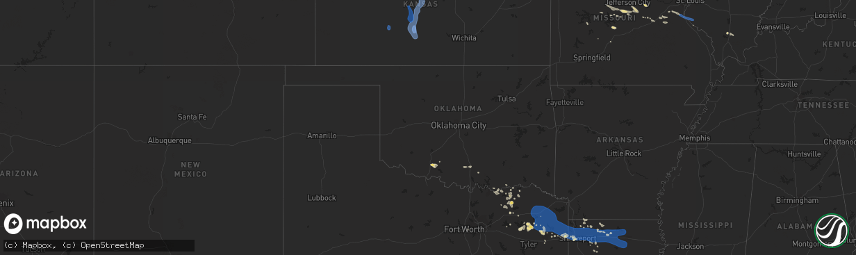 Hail map in Oklahoma on July 16, 2023