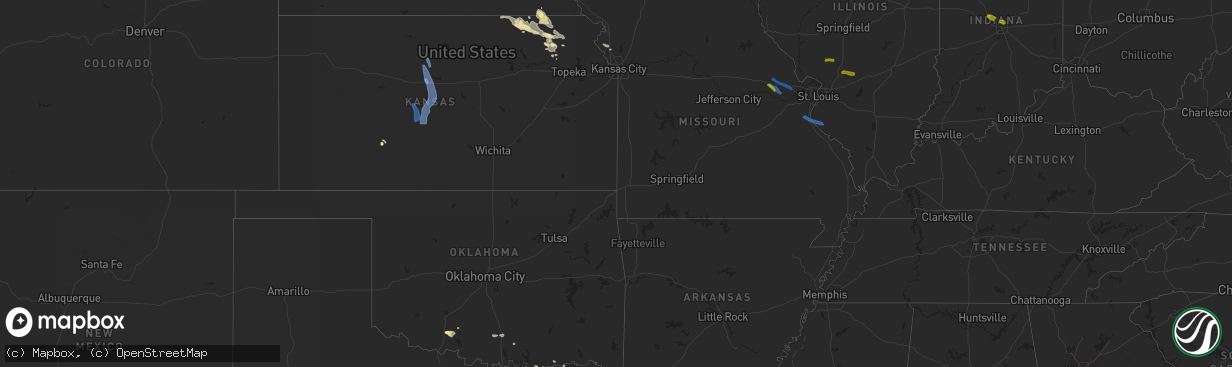 Hail map in South Dakota on July 16, 2023
