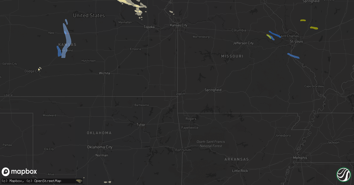 Hail map in South Dakota on July 16, 2023