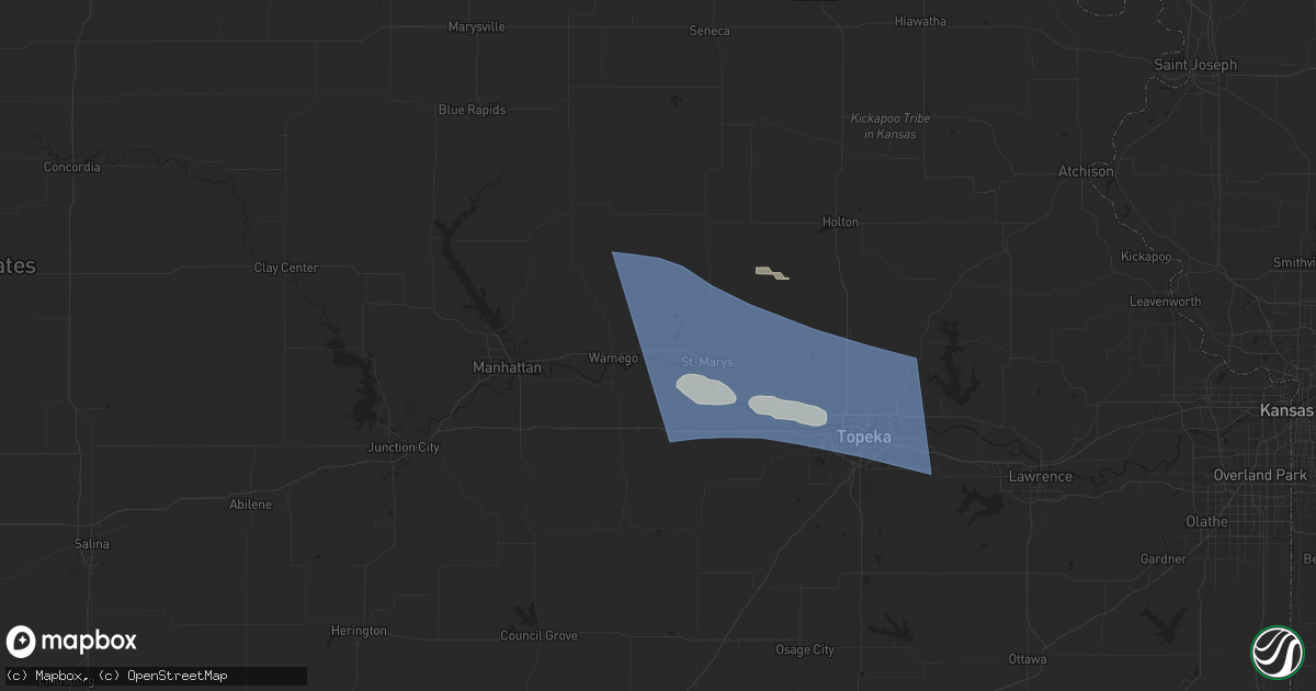 Hail map in Belvue, KS on July 16, 2024