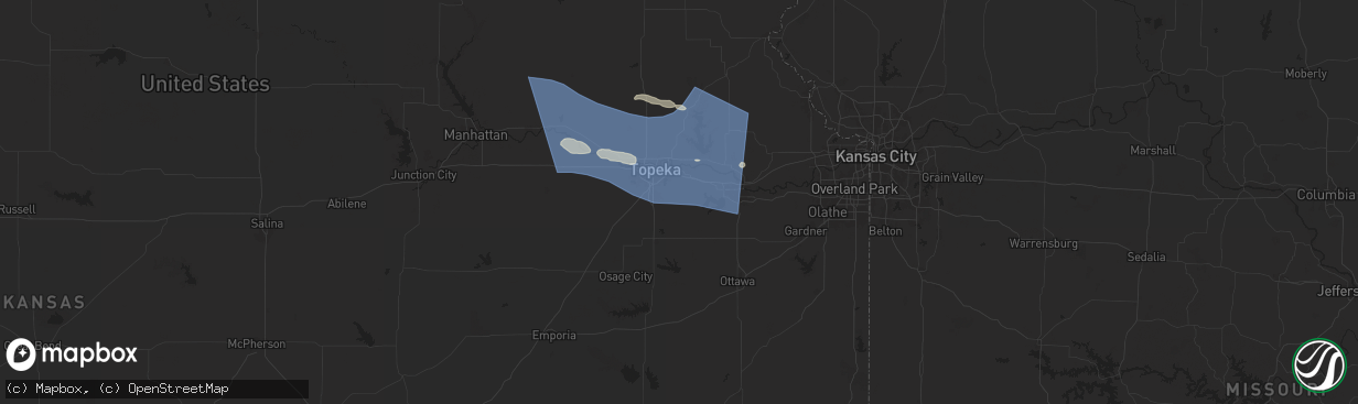 Hail map in Berryton, KS on July 16, 2024