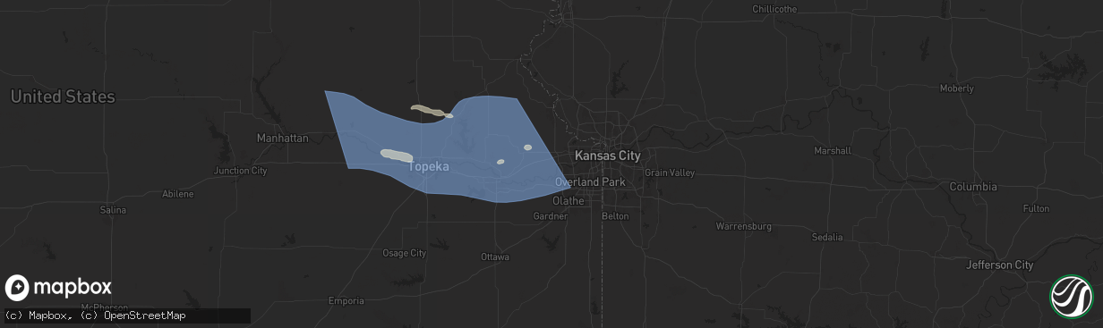 Hail map in Bonner Springs, KS on July 16, 2024