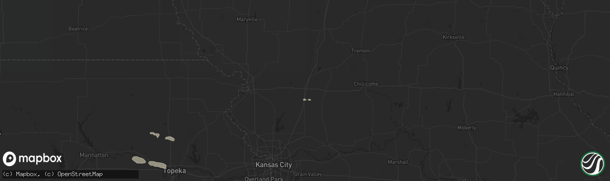 Hail map in Cameron, MO on July 16, 2024