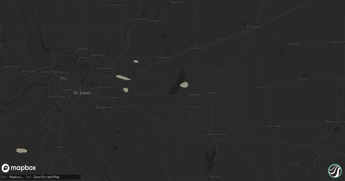 Hail map in Carlyle, IL on July 16, 2024