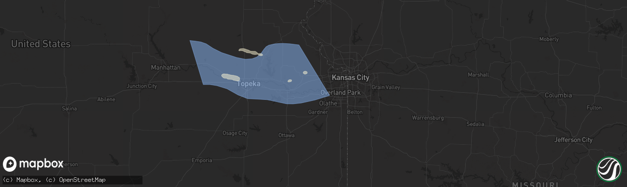 Hail map in De Soto, KS on July 16, 2024