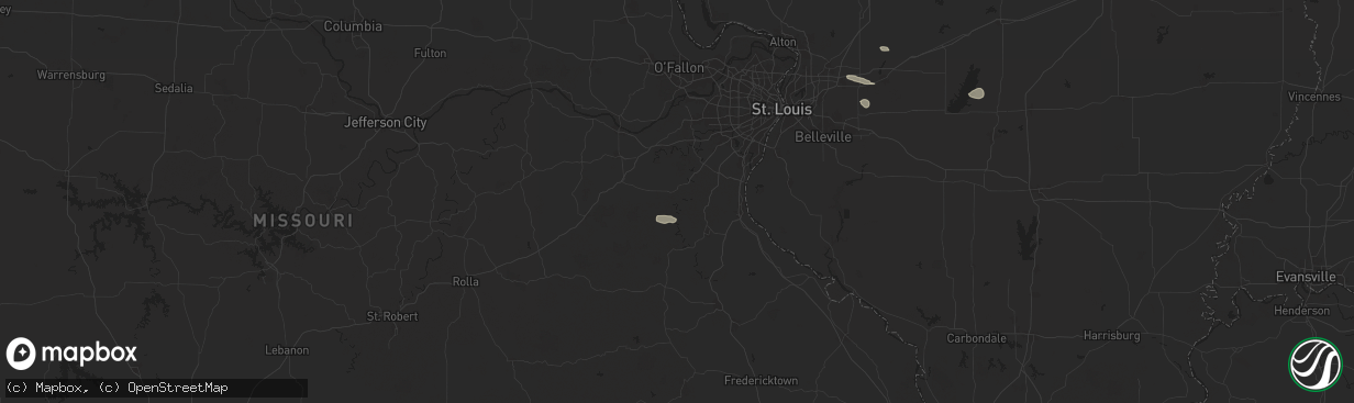 Hail map in Dittmer, MO on July 16, 2024