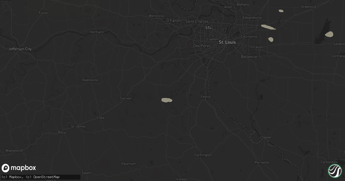 Hail map in Dittmer, MO on July 16, 2024