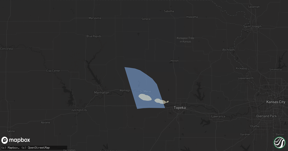 Hail map in Emmett, KS on July 16, 2024