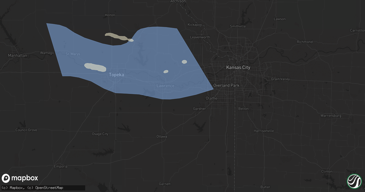 Hail map in Eudora, KS on July 16, 2024