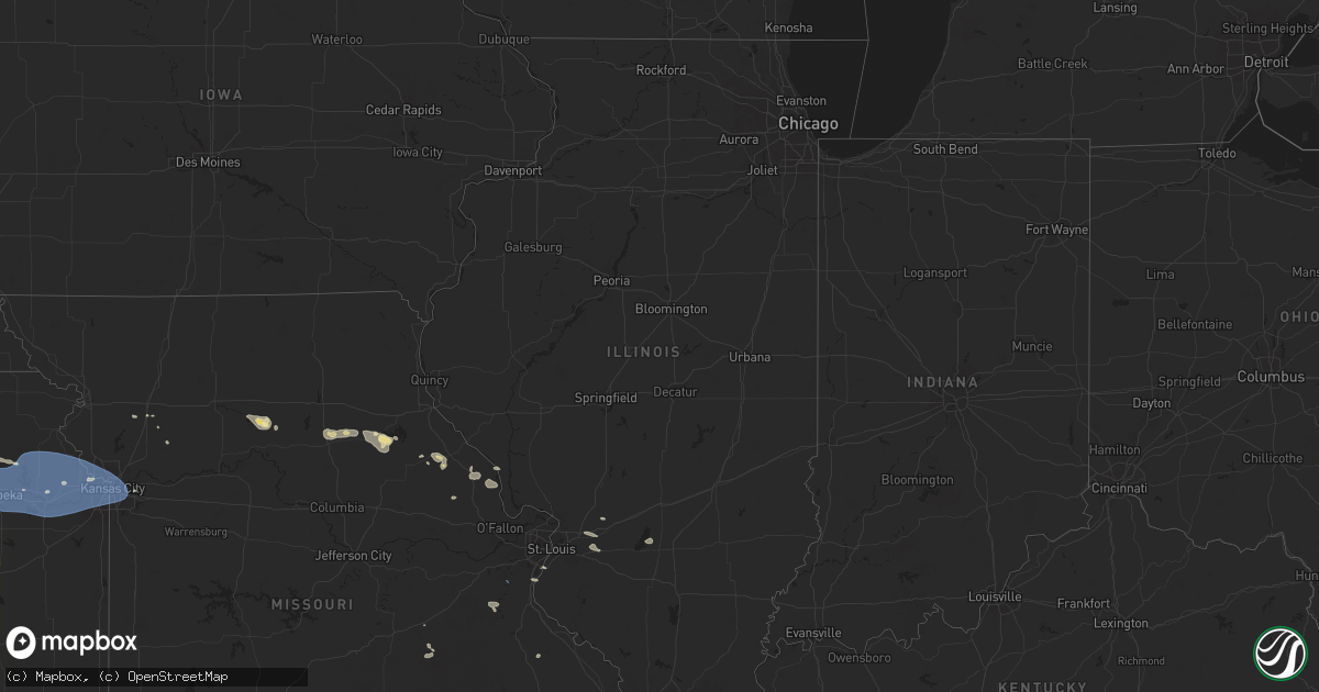 Hail map in Illinois on July 16, 2024