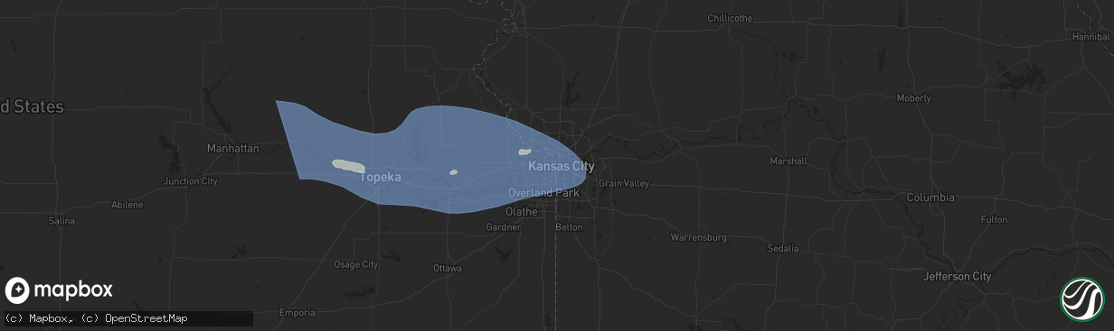 Hail map in Kansas City, MO on July 16, 2024