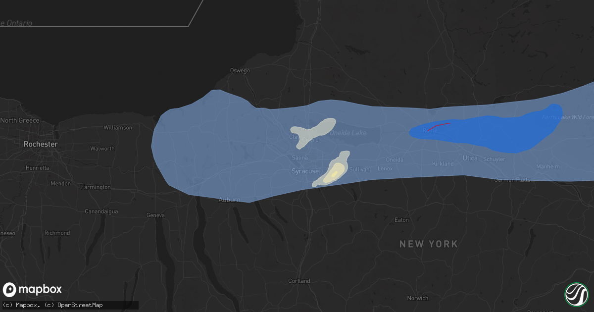 Hail map in Liverpool, NY on July 16, 2024