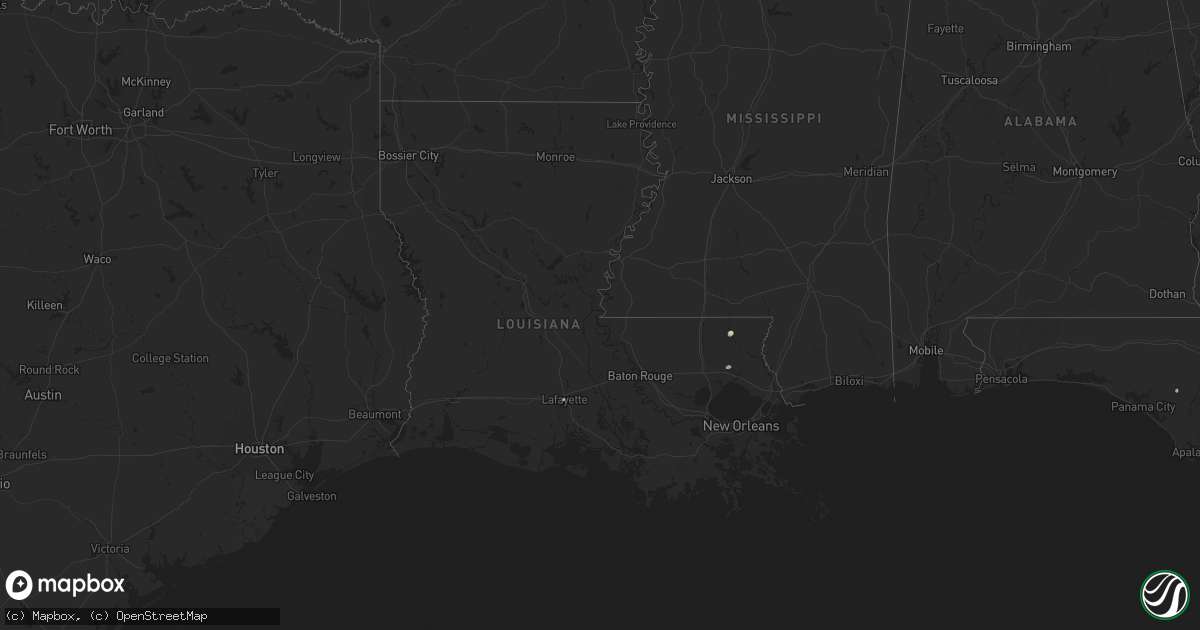 Hail map in Louisiana on July 16, 2024