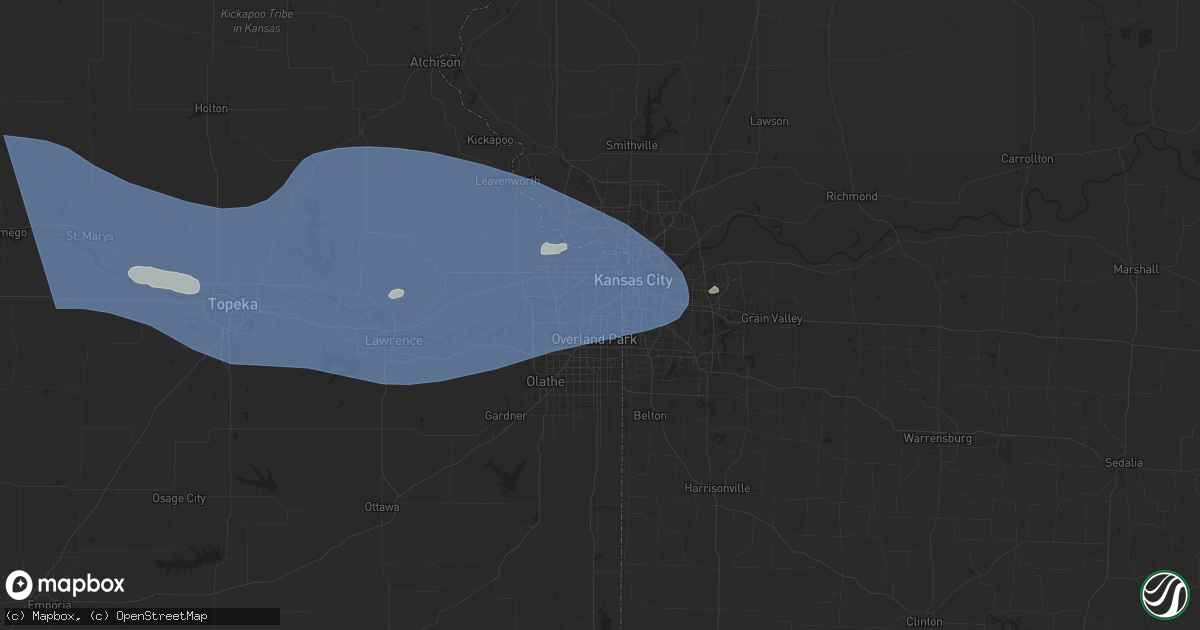 Hail map in Mission, KS on July 16, 2024