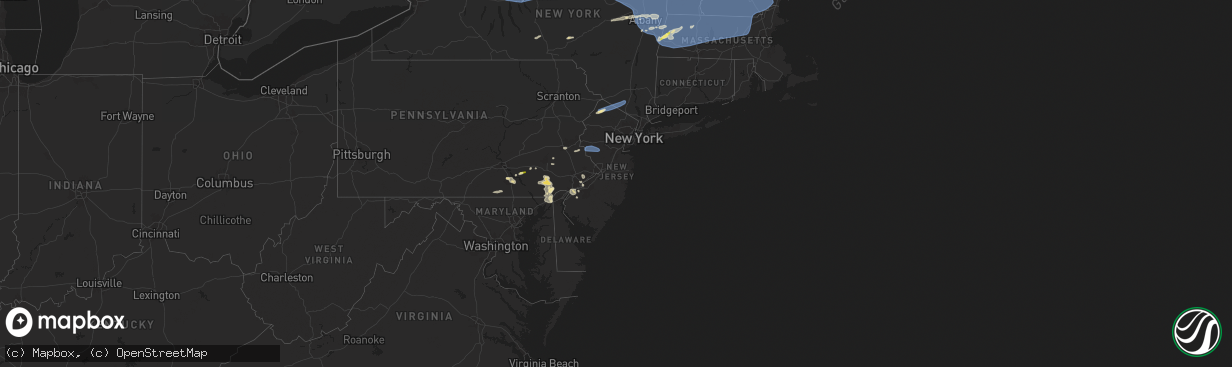 Hail map in New Jersey on July 16, 2024