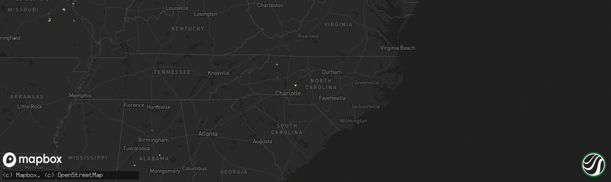 Hail map in North Carolina on July 16, 2024