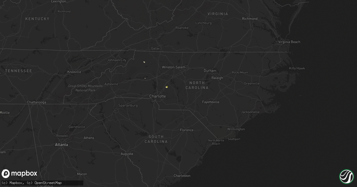 Hail map in North Carolina on July 16, 2024