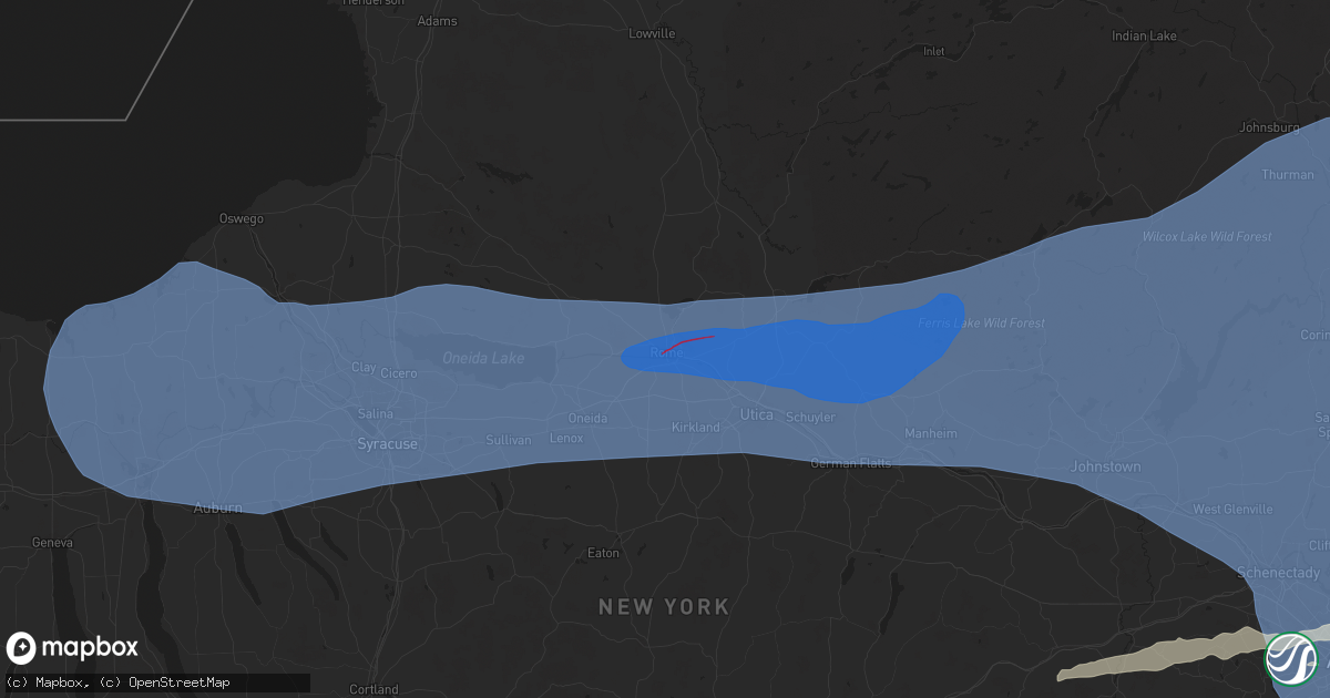 Hail map in Rome, NY on July 16, 2024