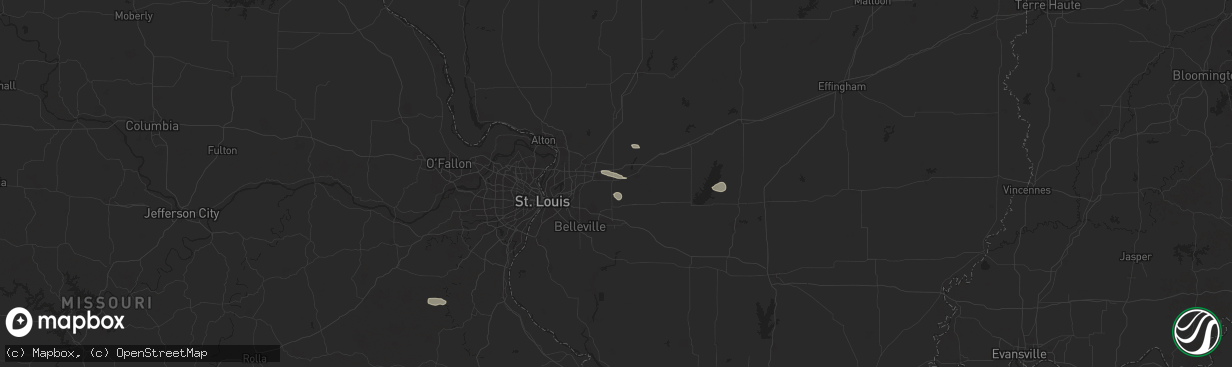 Hail map in Saint Jacob, IL on July 16, 2024