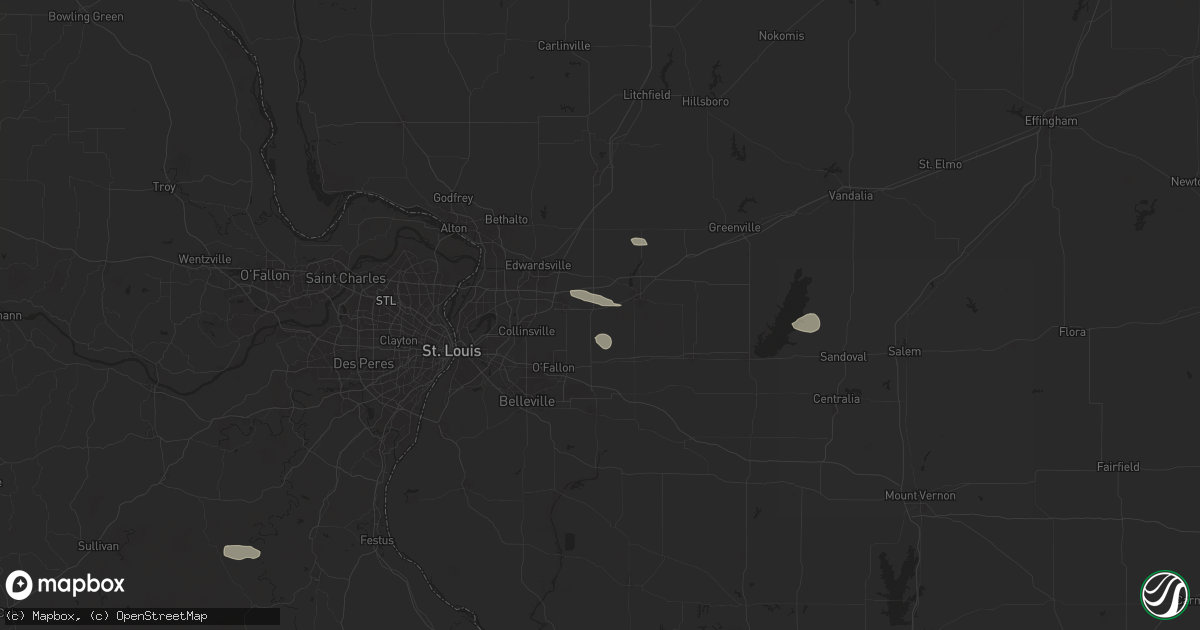 Hail map in Saint Jacob, IL on July 16, 2024