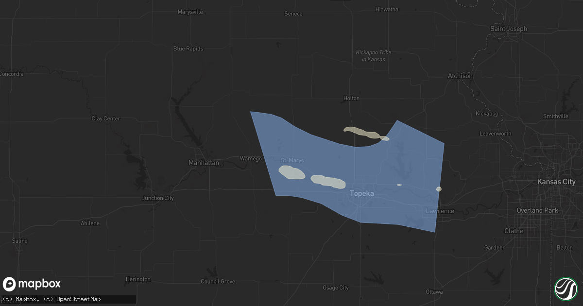Hail map in Saint Marys, KS on July 16, 2024