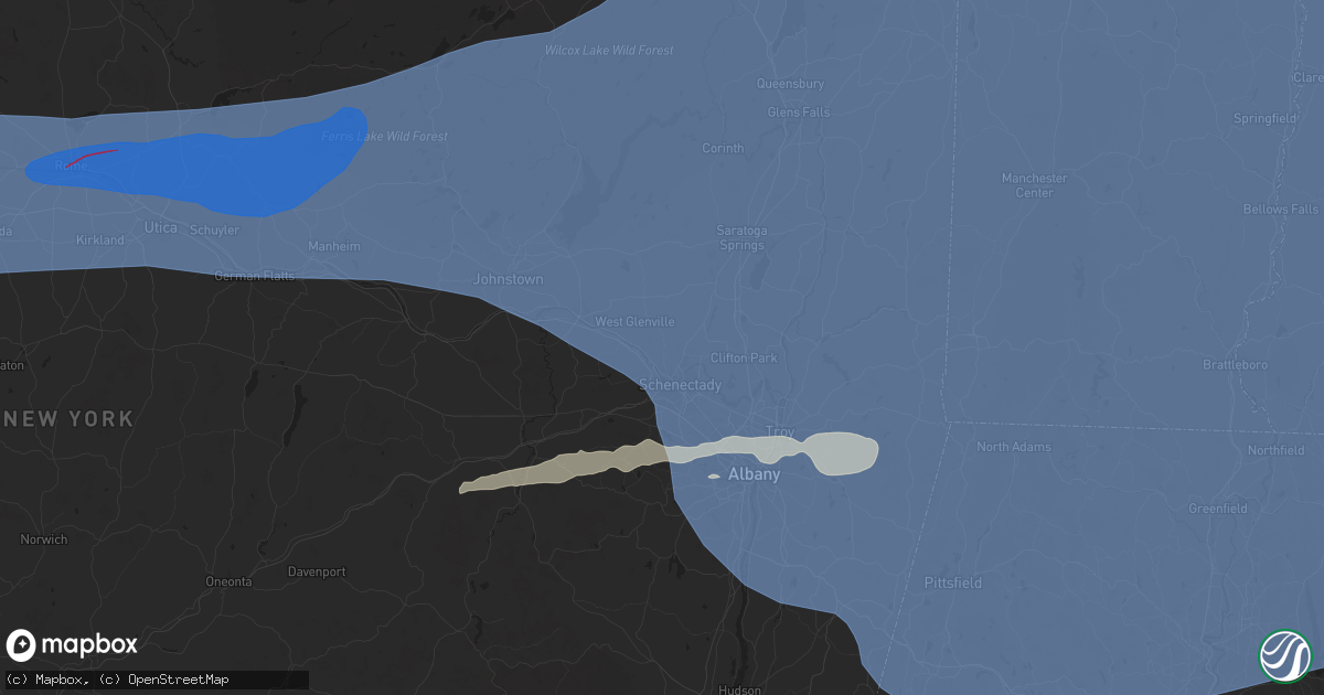 Hail map in Schenectady, NY on July 16, 2024