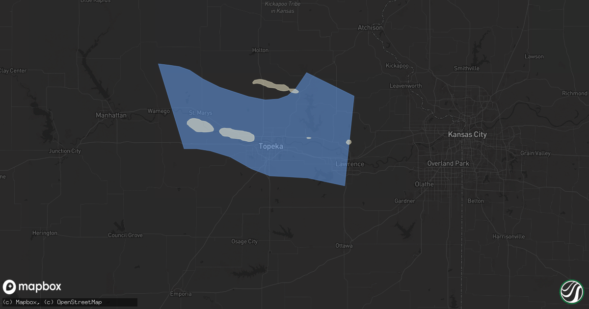 Hail map in Tecumseh, KS on July 16, 2024