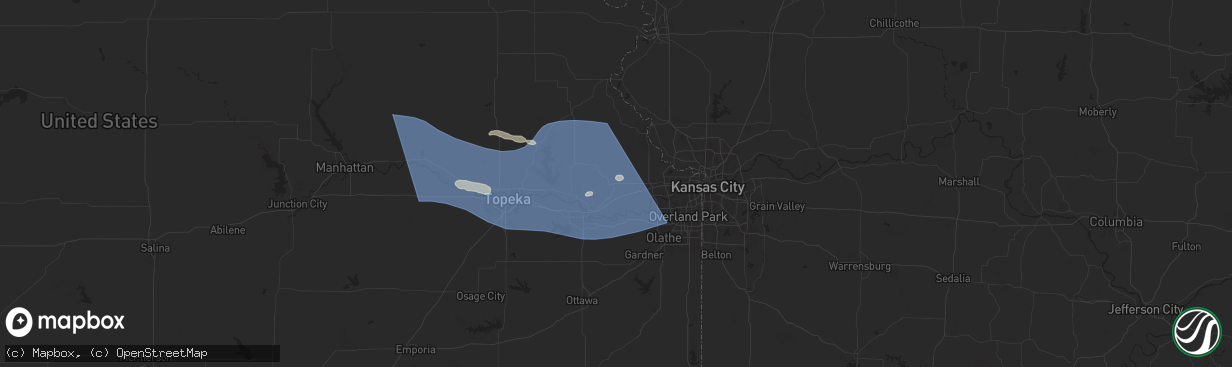 Hail map in Tonganoxie, KS on July 16, 2024