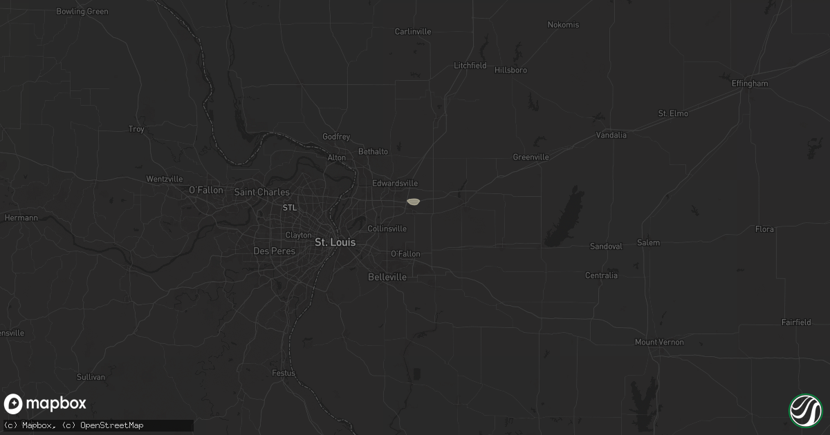 Hail map in Troy, IL on July 16, 2024