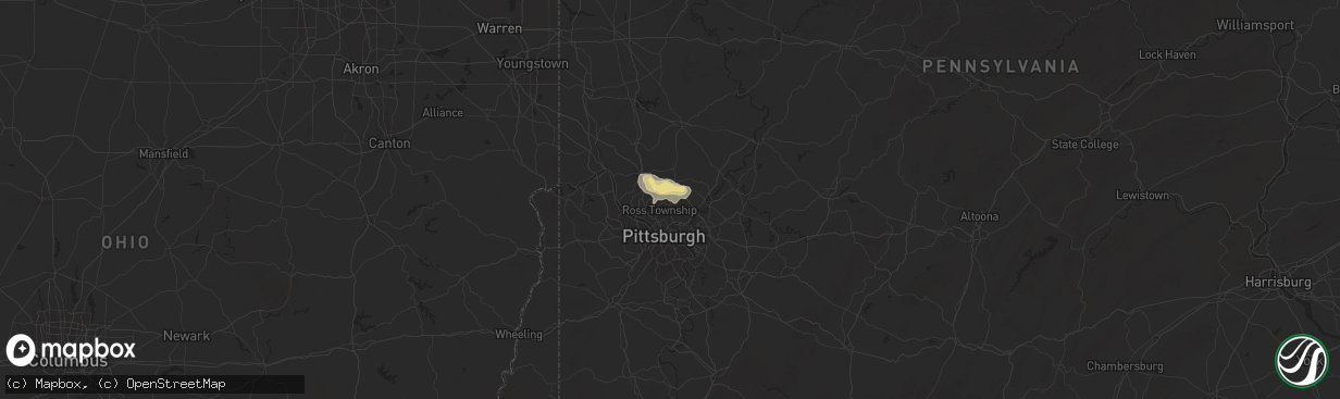 Hail map in Allison Park, PA on July 16, 2025