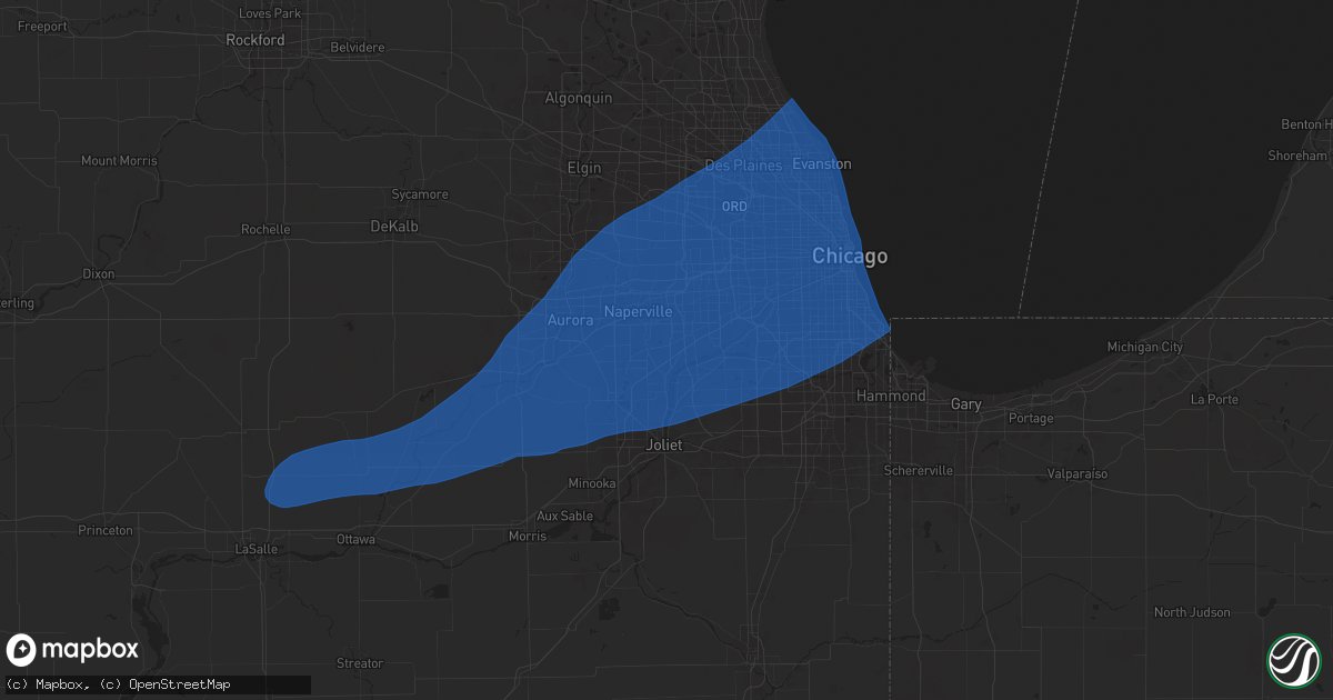 Hail map in Bolingbrook, IL on July 16, 2025