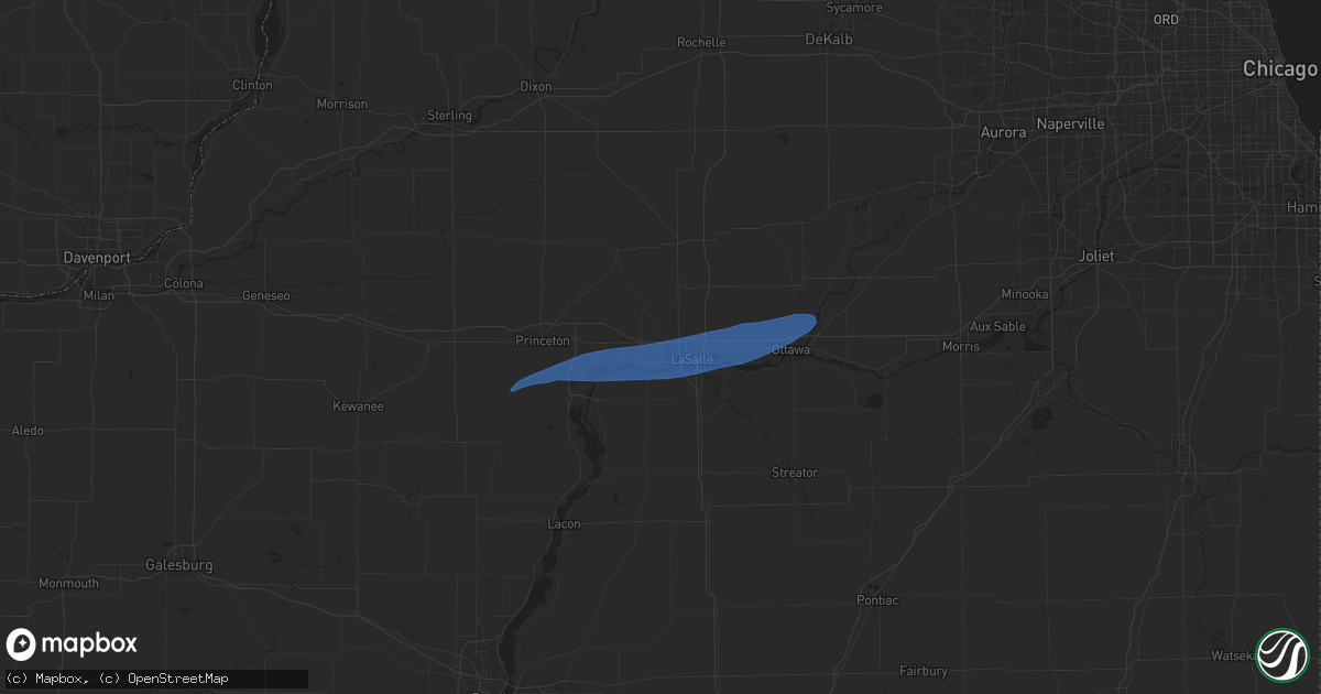 Hail map in Dalzell, IL on July 16, 2025