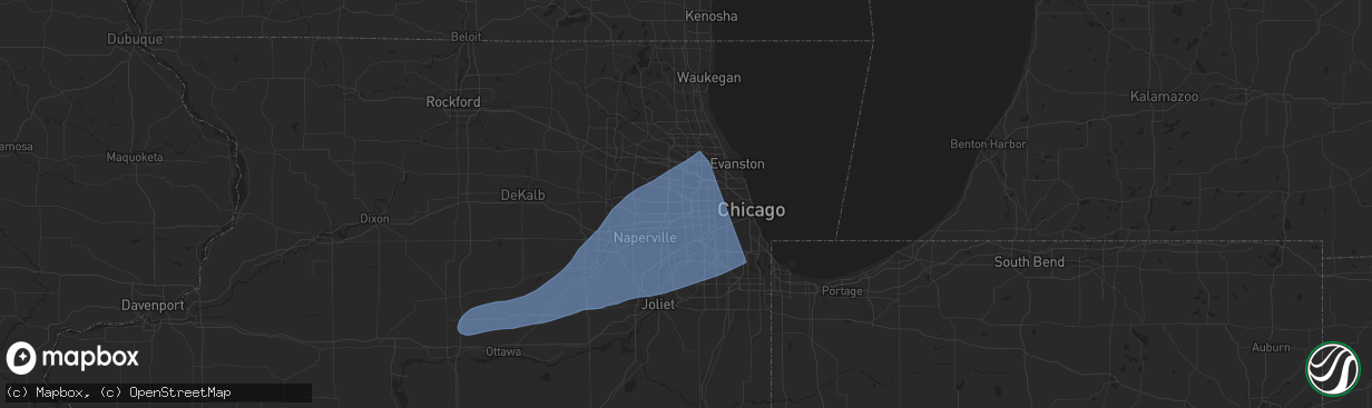 Hail map in Elmhurst, IL on July 16, 2025
