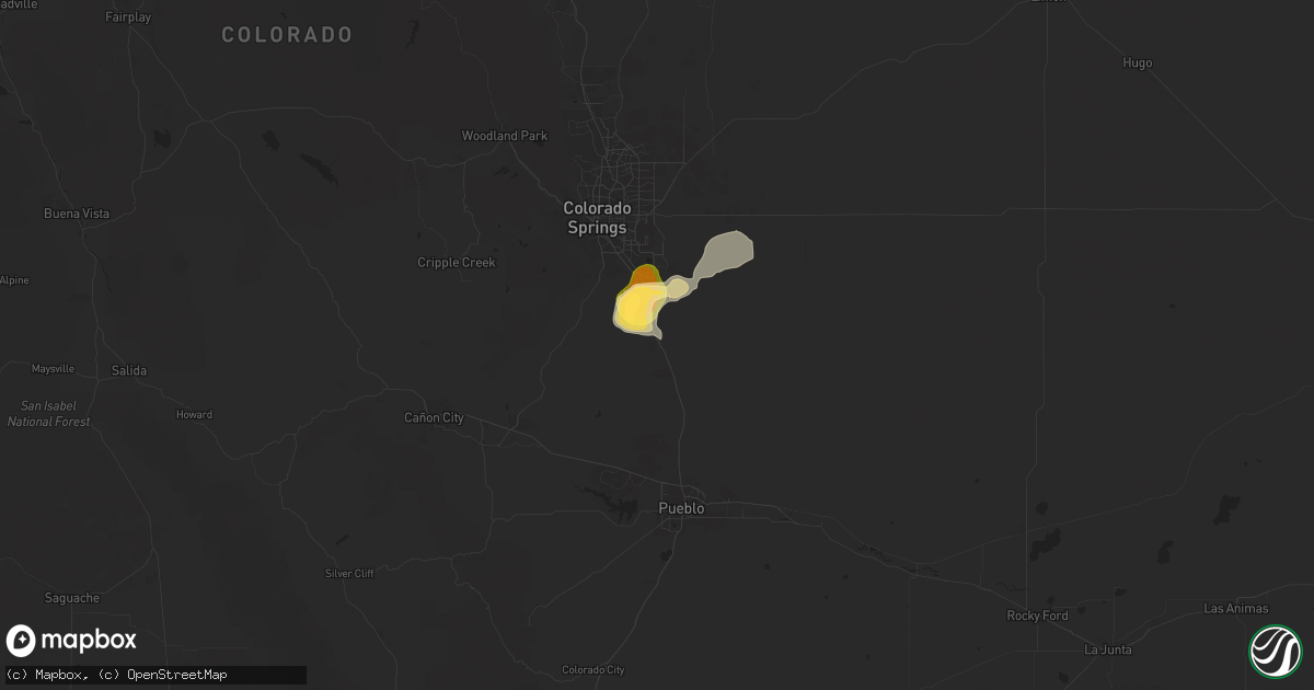 Hail map in Fountain, CO on July 16, 2025