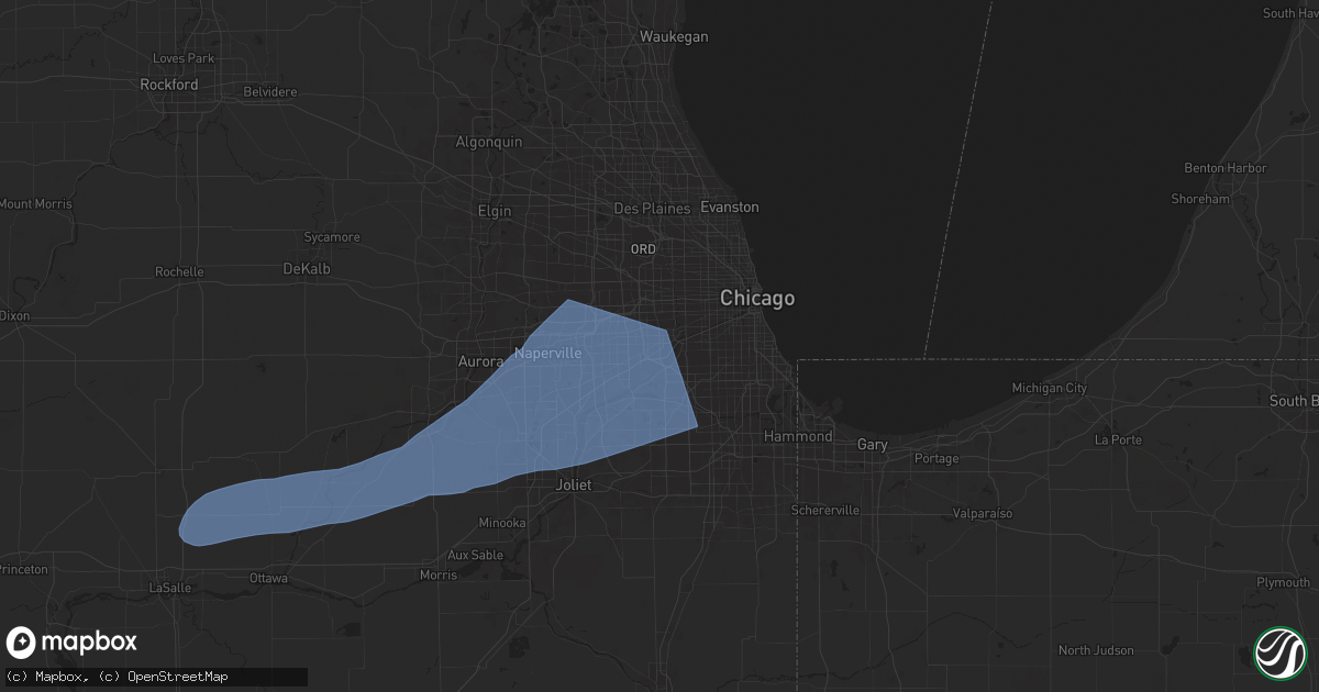 Hail map in La Grange, IL on July 16, 2025