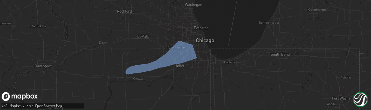 Hail map in Lemont, IL on July 16, 2025