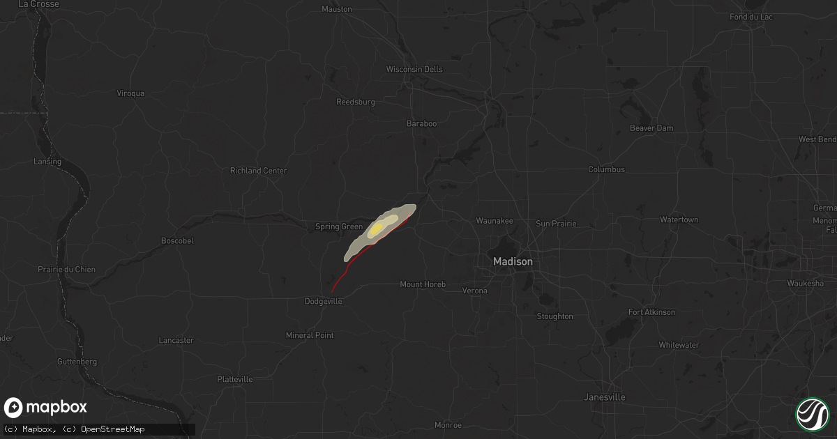 Hail map in Mazomanie, WI on July 16, 2025