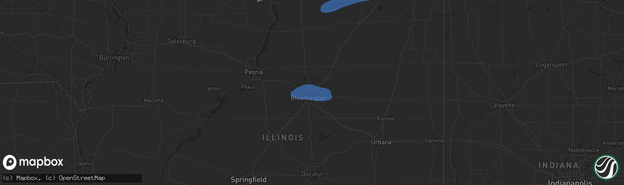 Hail map in Normal, IL on July 16, 2025
