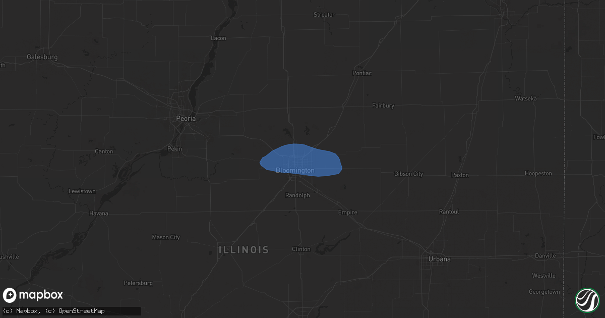 Hail map in Normal, IL on July 16, 2025