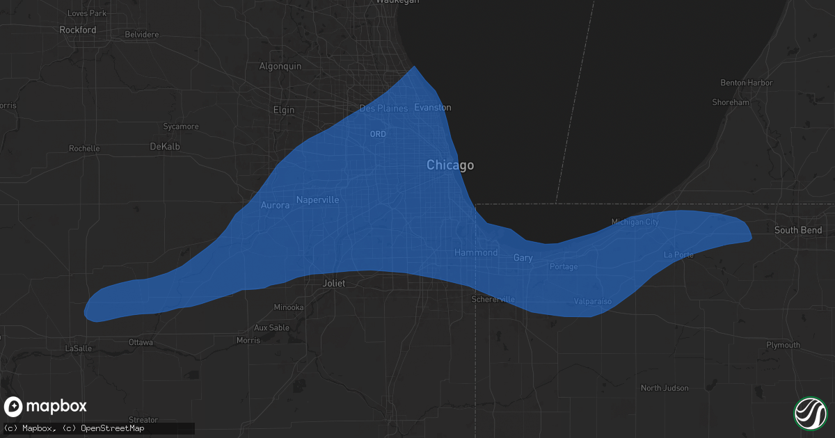 Hail map in Oak Lawn, IL on July 16, 2025
