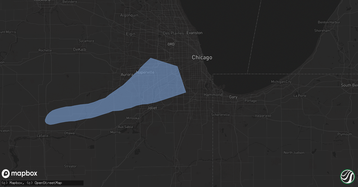 Hail map in Orland Park, IL on July 16, 2025